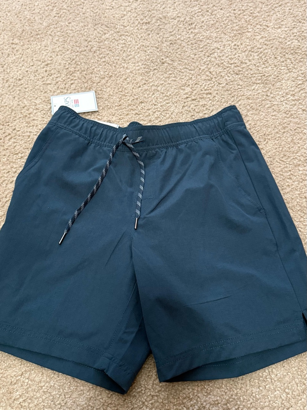 Chaps Men's Black Elastic Waist Shorts with pockets